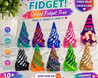 Pirámide retorcida impresa en 3D con diseño de paso integrado, juguete antiestrés o de escritorio / Personalización de color / Juguetes sensoriales para TDAH