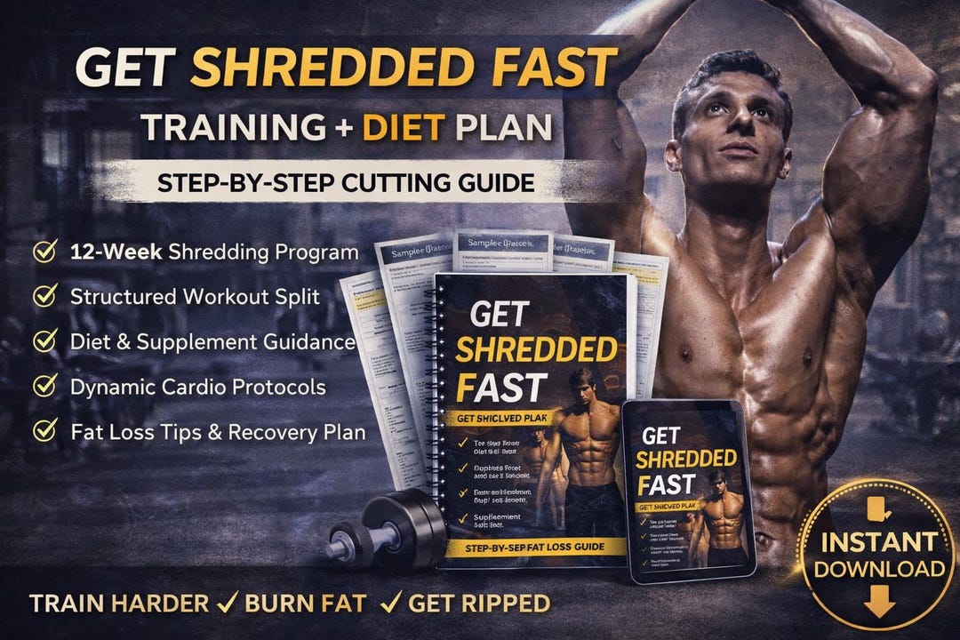 Get Shredded Fast 12-week Fat Loss Workout Plan & Diet Guide Ebook for ...