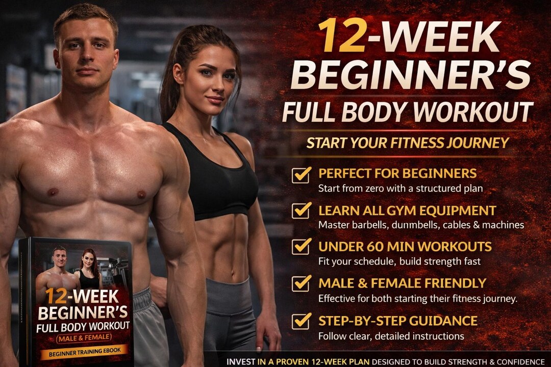 12-week Beginner Full Body Workout Plan for Male & Female - PDF Ebook ...