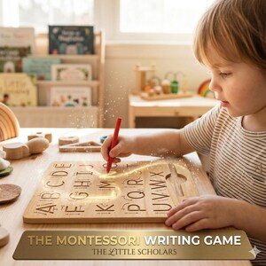 Montessori Wooden Educational Toy | Letter Tracing Board & Spelling Game | Early Learning Writing Practice for Kids
