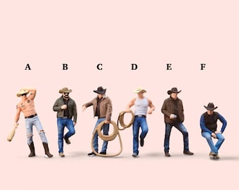 Miniature Figure Cowboy Resting Style Scale 1/64 or Scale H0 1/87 for diecast or diorama
