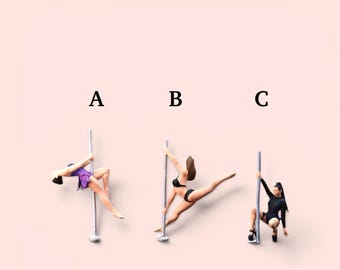 Miniature Figure Handpaint Pole Dancer Scale 1/64 or Scale H0 1/87 for diecast or diorama