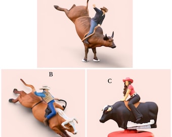 Miniature Figure Handpaint Bull Rider Scale 1/64 or Scale H0 1/87 for diecast or diorama