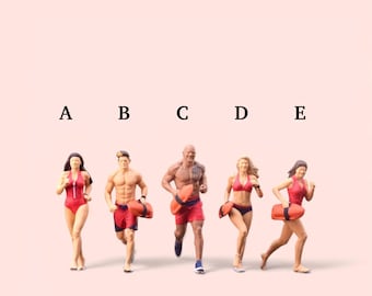 Miniature Figure Beach Life Guard Scale 1/64 or Scale H0 1/87 for diecast or diorama