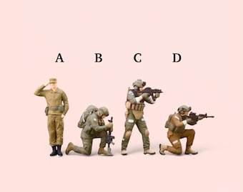 Miniature Figure Handpaint Soldier Couple Screen Scale 1/64 or Scale H0 1/87 for diecast or diorama