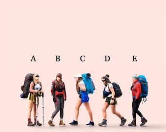 Miniature Figure Handpaint Adventure Hiker Woman Scale 1/64 or Scale H0 1/87 for diecast or diorama