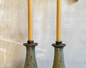 Frank Tromborg Candlesticks – Mid Century Danish Studio Pottery Pair
