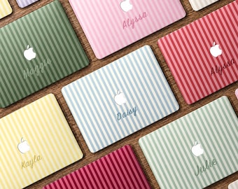 Funda Retro Stripe para MacBook, personalizada para Pro 16/15/14/13, Mac 2025 Air 15/13", funda para portátil, funda para MacBook 2025 A3240, Neo A18, MacBook Ret 13/15