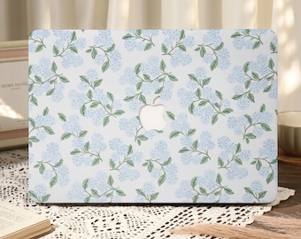 Funda para MacBook Blue Hydrangea personalizada para Pro 16/15/14/13, funda para portátil Mac 2025 Air 15/13", funda para MacBook 2025 A3240, Neo A18, MacBook Ret 13/15