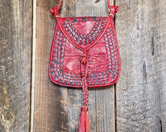 vintage craft Tuareg leather tuareg bags small bag tabac leather Tuareg