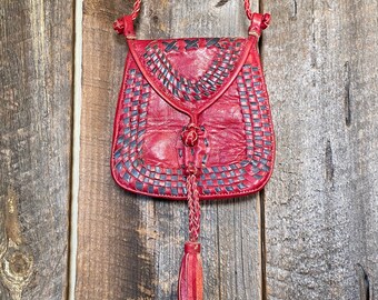 vintage craft Tuareg leather tuareg bags small bag tabac leather Tuareg