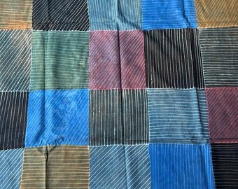 Indigo Mudcloth Fabric, Handwoven Cotton Textile, Blue Mudcloth