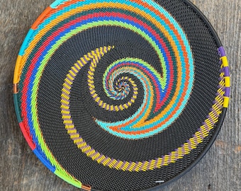 Zulu Telephone Wire Basket: Handwoven South African Bowl