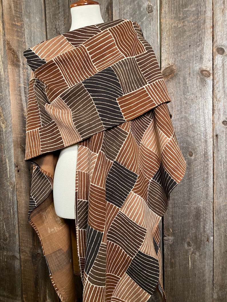 Unique Mudcloth Reversible Mudcloth Shawl Bogolan Mudcloth Kimono Modern Mudcloth Ruana