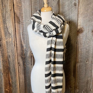 Mudcloth Scarf, Hand Painted Shawl,  Mudcloth Wrap, African Mudcloth