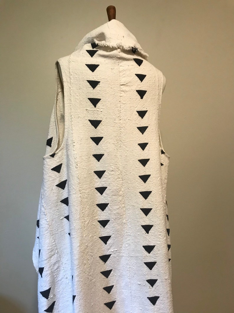 Extra Large Mudcloth Duster Reversible Mudcloth Vest
