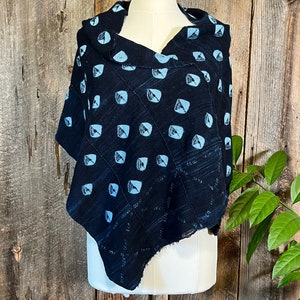 Indigo Scarf, Indigo Table Runner, Indigo Dyed Scarf, Dogon Indigo Scarf