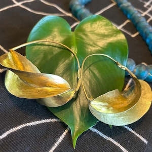 Fulani Brass Earrings: Swirled Lightweight Tribal Jewelry