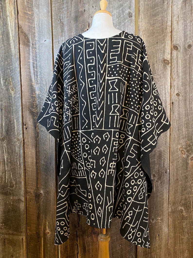 Mudcloth Wrap, Handwoven Cotton Ruana, Unique Mudcloth Textile - Etsy