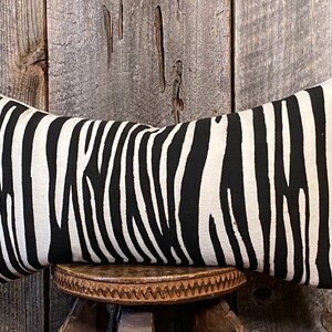 Mudcloth Lumbar Pillow, Mudcloth Pillow Cover, Zebra Mudcloth