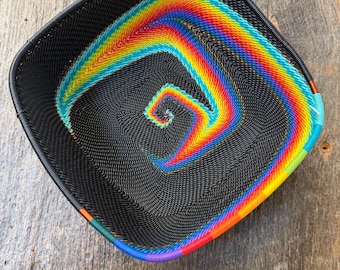 Zulu Telephone Wire Basket: Handwoven South African Bowl