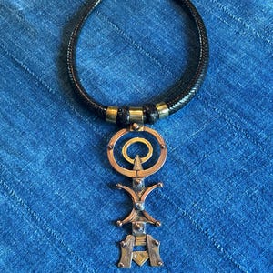 Tuareg Pendant, Tuareg Silver and Leather Necklace