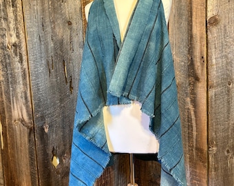 Handwoven Cotton Indigo Dyed Wrap Vest