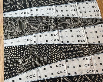 Authentic Mudcloth Textile, Handwoven & Naturally Dyed Lightweight Cotton
