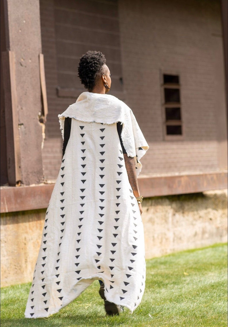 Extra Large Mudcloth Duster Reversible Mudcloth Vest