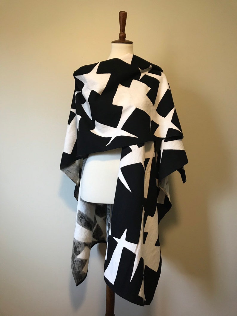 Modern Mudcloth Ruana Bogolan Wrap Decorative Fashion - Etsy