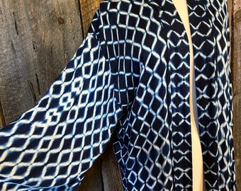 Indigo-dyed Rayon Kimono: Bohemian Fashion