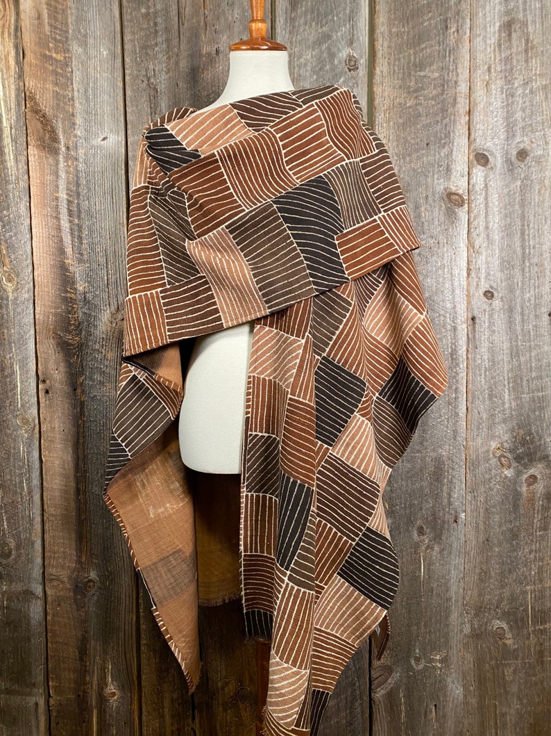 Unique Mudcloth Reversible Mudcloth Shawl Bogolan Mudcloth Kimono Modern Mudcloth Ruana