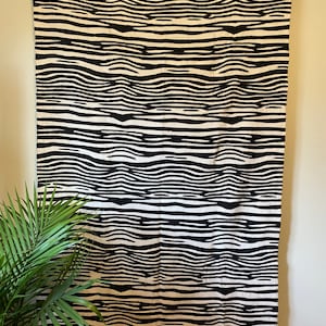 Zebra Mudcloth Textile, Ethnic Throw, Mudcloth Fabric, Ethnic Tapestry, Black and White Mudcloth, Mudcloth Throw