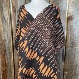 Mudcloth Scarf, Hand-painted Shawl, African Mudcloth
