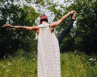 Mudcloth Duster: Handwoven Mali Cotton Boho Cape