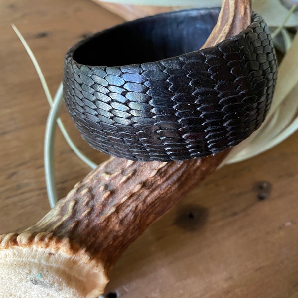 Woven Leather Bangle, Leather Bracelet, African Leatherwork