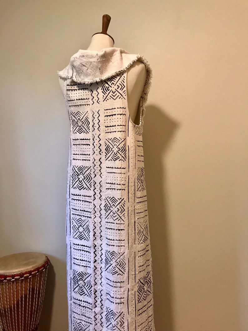Reversible Mudcloth Duster Unique Mudcloth Fabric African fashion Ethnic Vest Mudcloth Vest