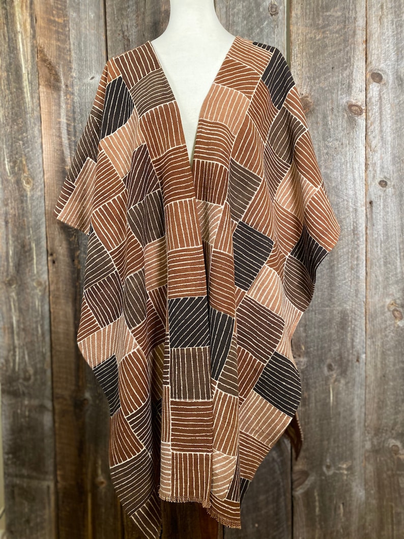 Unique Mudcloth Reversible Mudcloth Shawl Bogolan Mudcloth Kimono Modern Mudcloth Ruana