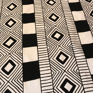 White Mudcloth Blanket, White Mudcloth Textile Throw, Hand Painted Textiles