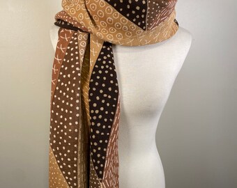 Mudcloth Scarf, Hand-painted Shawl,  Mudcloth Wrap, African Mudcloth