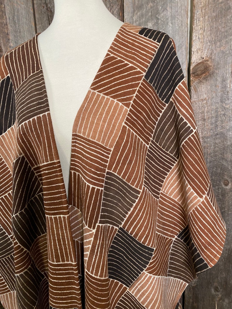 Unique Mudcloth Reversible Mudcloth Shawl Bogolan Mudcloth Kimono Modern Mudcloth Ruana