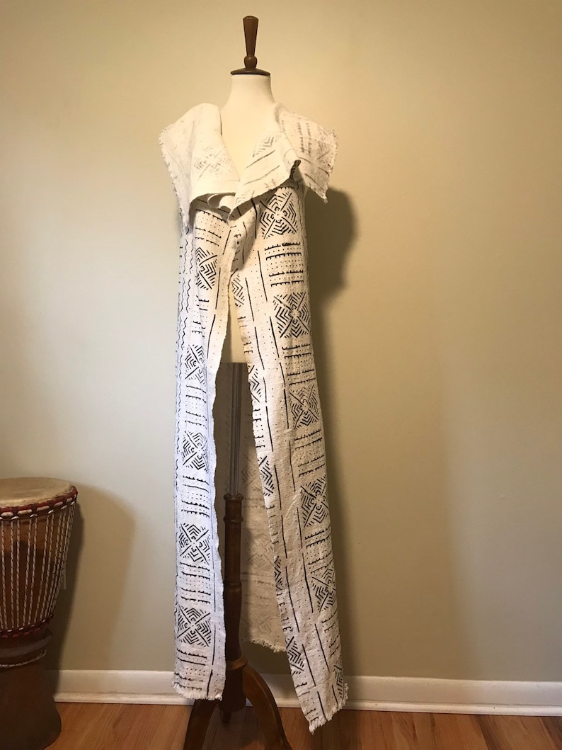 Reversible Mudcloth Duster Unique Mudcloth Fabric African fashion Ethnic Vest Mudcloth Vest