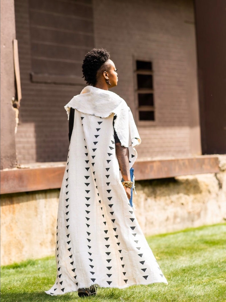 Extra Large Mudcloth Duster Reversible Mudcloth Vest