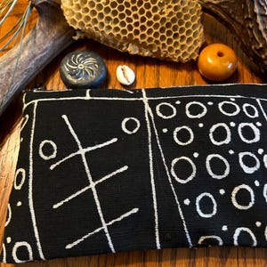 Mudcloth Medicine Bag, Handwoven Cotton Pouch