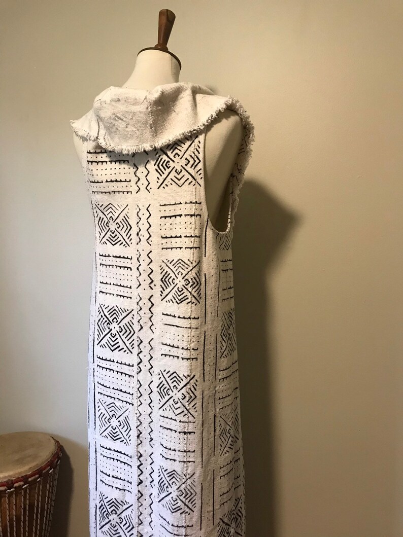Reversible Mudcloth Duster Unique Mudcloth Fabric African fashion Ethnic Vest Mudcloth Vest