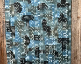 Indigo Mudcloth Textile: Handpainted African Textile