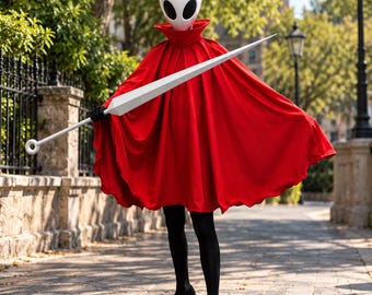 Hollow Knight Hornet Cosplay Mask & Red Cloak, Resin Costume Set, Hollow Knight costume, halloween costume, halloween cosplay