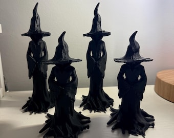 3D-gedruckte Hexenfigur – Baue deinen eigenen Hexenzirkel – Hexenhafte Bücherregal-Deko – Gruseliges Fantasy-Sammlerstück