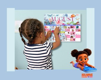 Custom Illustrated Kids Calendar | Personalized Monthly Activity Visual Schedule (PDF)