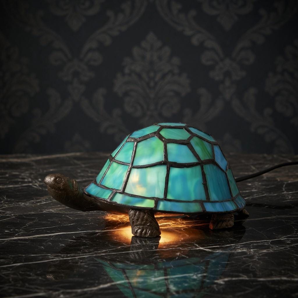 Turtle Lamp Tiffany Style Turtle Lamp, Stained Glass Tortoise Night Light ...